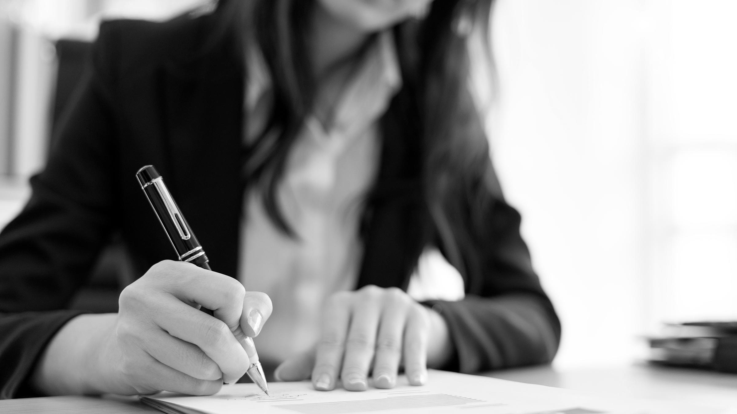 Person doing paperwork