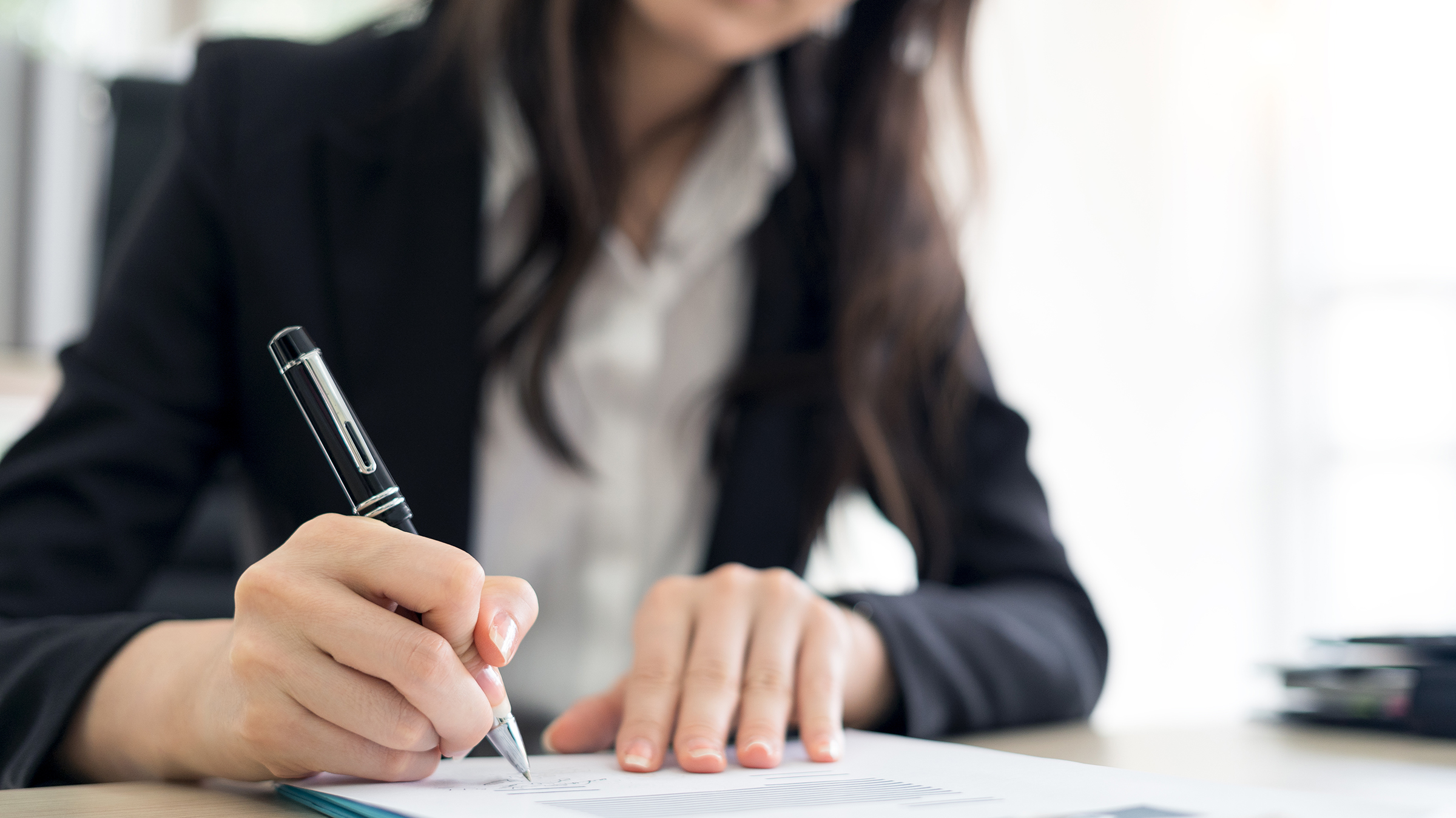 Person doing paperwork