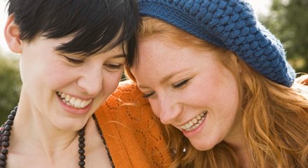 Couple smiling
