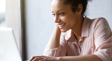 Person using a laptop