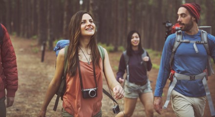 Friends hiking