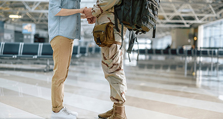 Couple in an airport