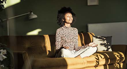 Person meditating