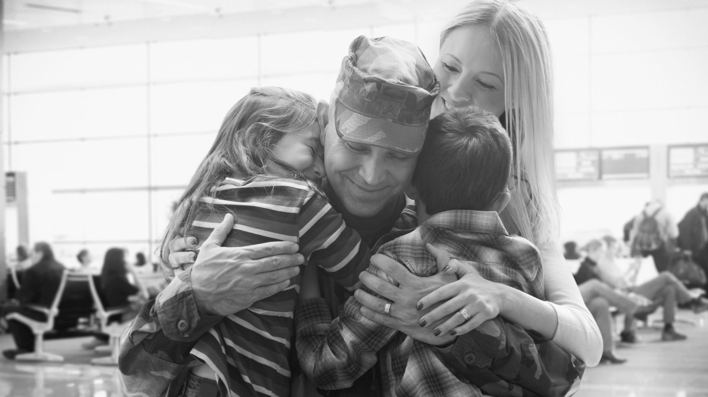 Family hugging