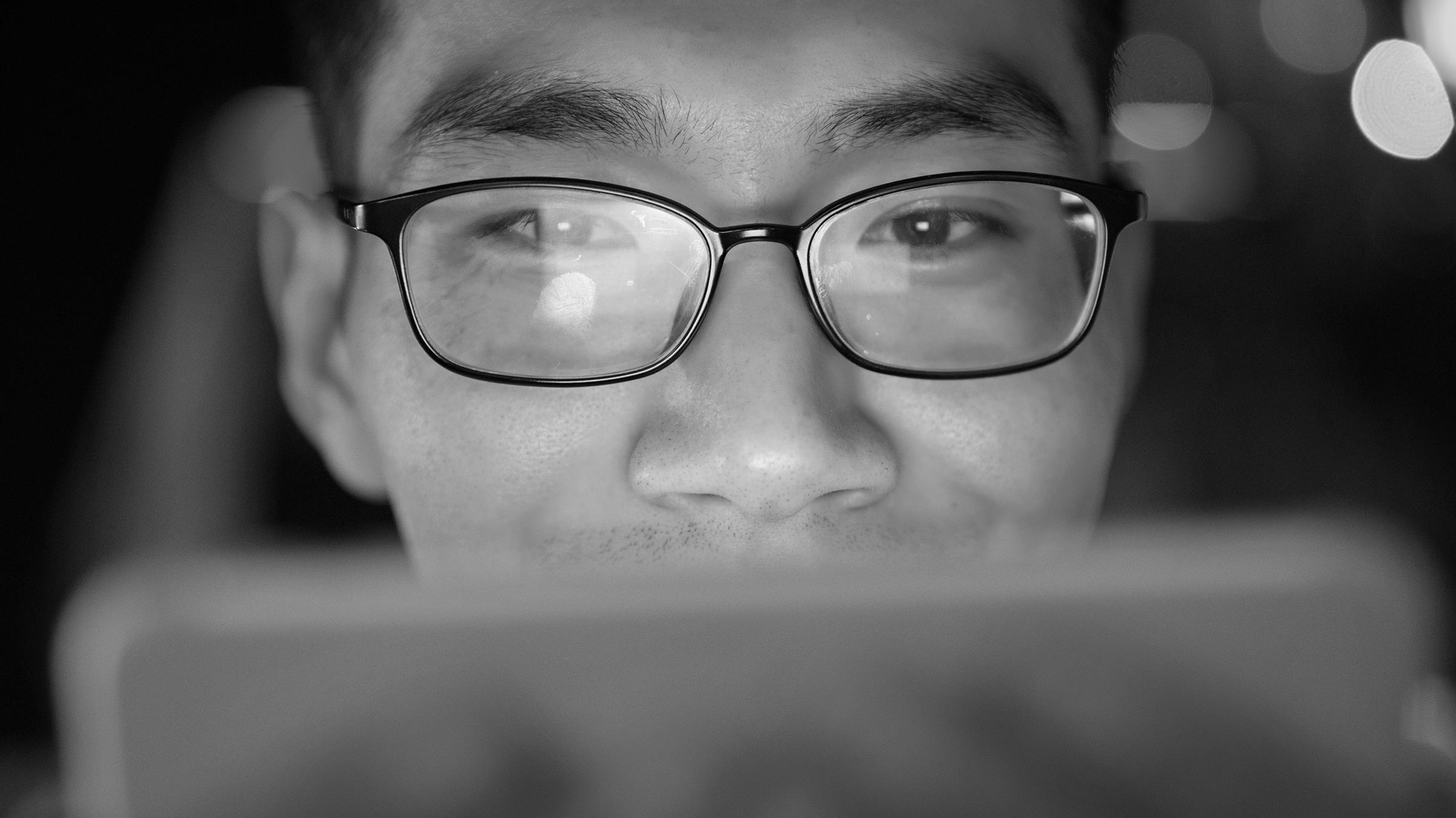 Person using a laptop